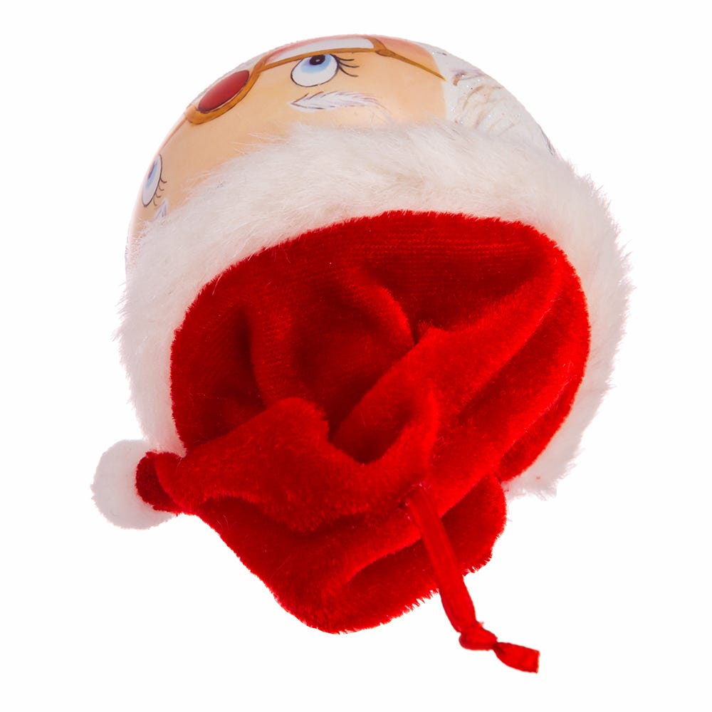 Kurt Adler 4-Inch Glass Painted Santa Face Ball Ornament